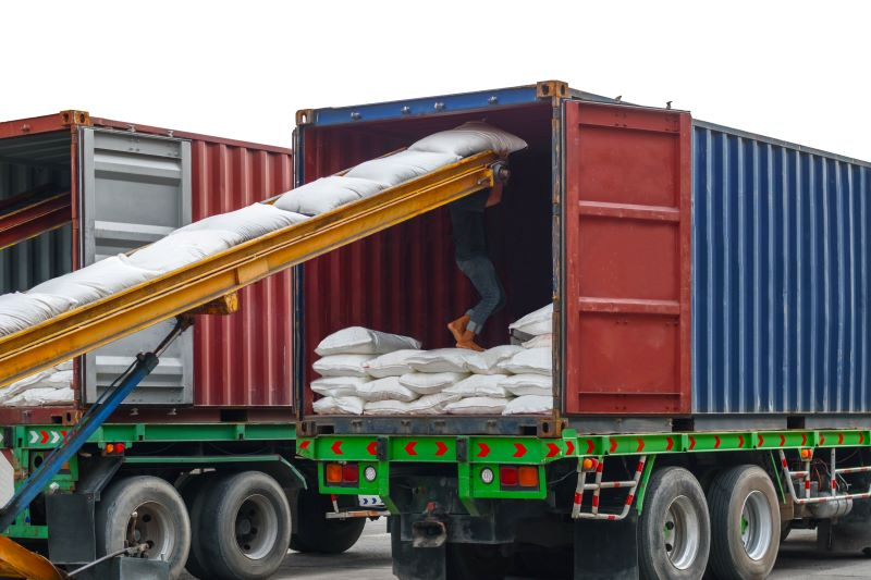 food being loaded for export